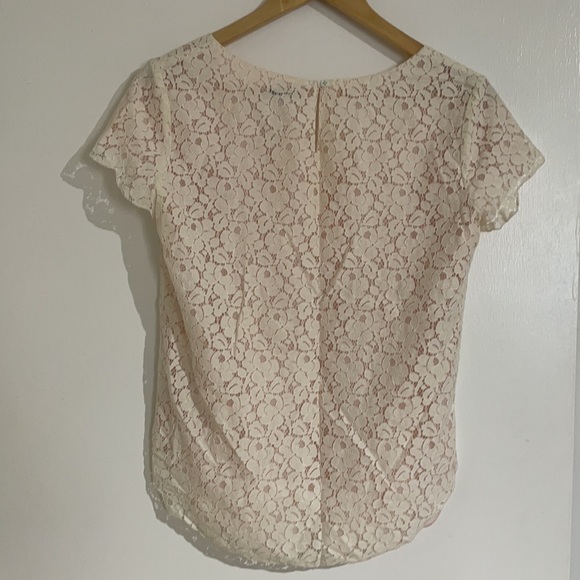 Aritzia Talula cream floral lace top - Picture 4 of 5